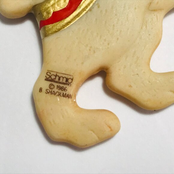 1986 Schmid Shackman Lion Ornament Carousel Animal Vintage Original Sticker - Picture 2 of 3